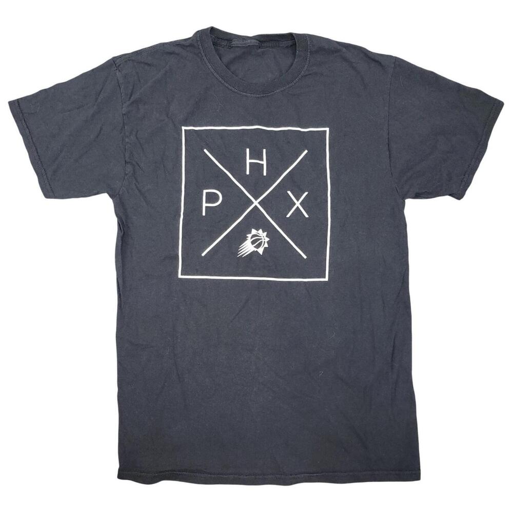 Adult Unisex Phoenix Sun Basketball T Shirt Tee Black Cotton Sports Square